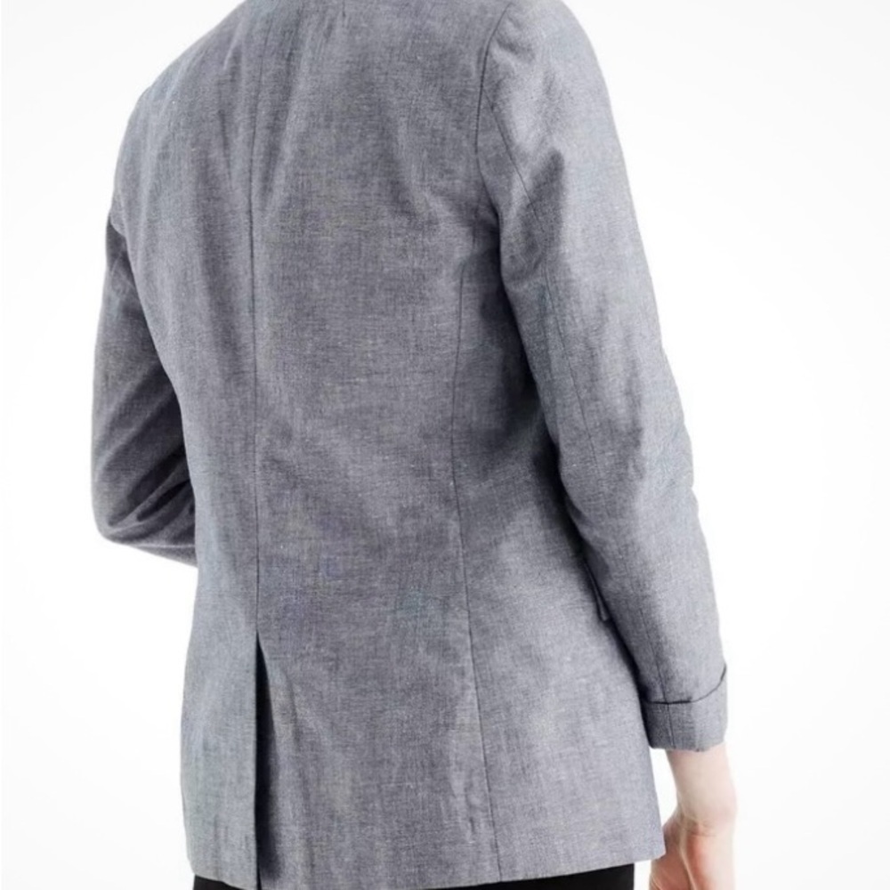 J. Crew Blue Single Button Linen Blazer Size 00 - Picture 3 of 8